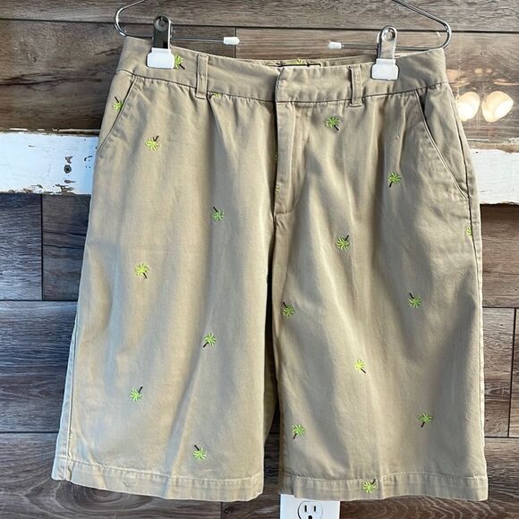 Khakis World Fashion Ladies Shorts w/ embroidered palm trees, Size 8 - Picture 2 of 9